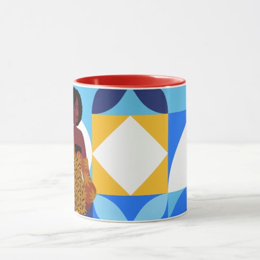 青い署名 マグカップ (中央)