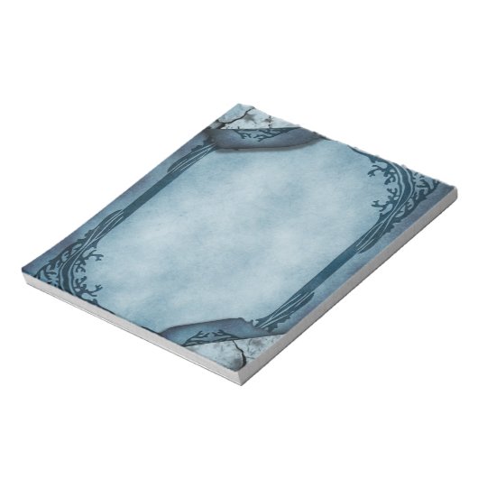 青い羊皮紙のゴシック様式の便箋 ノートパッド (回転)