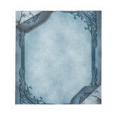 青い羊皮紙のゴシック様式の便箋 ノートパッド (正面)