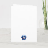 青い羊飼いプードルの子犬が笑顔！ サンキューカード (裏面)