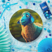 青い羊 ペーパープレート (パーティー)