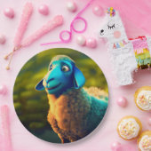 青い羊 ペーパープレート (パーティー)