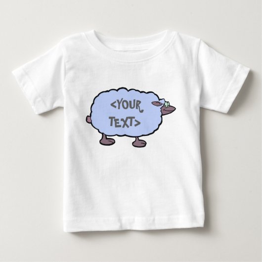 青い羊, <YOUR TEXT> ベビーTシャツ (正面)