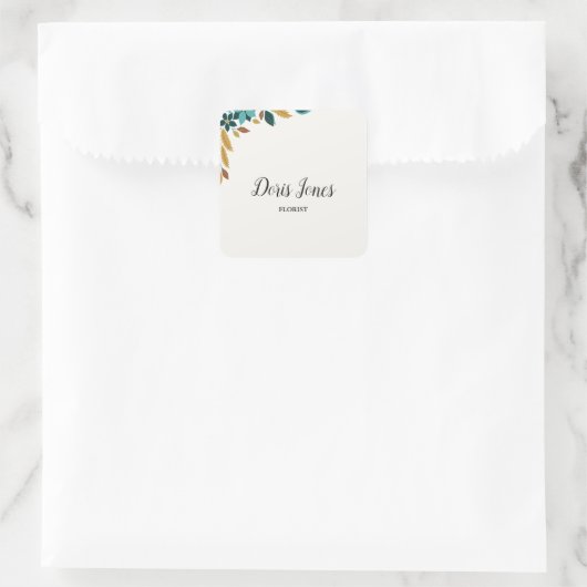 青い美しいの花紅葉 スクエアシール (バッグ)