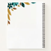 青い美しいの花紅葉 ノートブック (裏面)