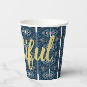 青い美しいパーティーカップ 詩人アドゥエラ・アコオ著 紙コップ (裏面)