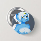 青い美しいボタン 缶バッジ (正面&裏面)