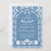 青い美しいメキシコの誕生日招待状 招待状 (正面)