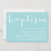 青い美しい書道バプテスマ招待状 招待状 (正面)