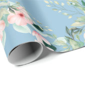 青い美しい花 ラッピングペーパー (ロールコーナー)