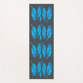 青い羽のエネルギ鮮やかーな芸術 ヨガマット (正面)