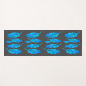 青い羽のエネルギ鮮やかーな芸術 ヨガマット (正面(横))