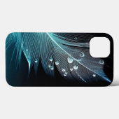 青い羽毛ケースメイトiPhoneケース Case-Mate iPhoneケース (裏面 (横))