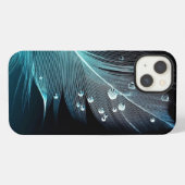 青い羽毛ケースメイトiPhoneケース iPhoneケース (裏面横)