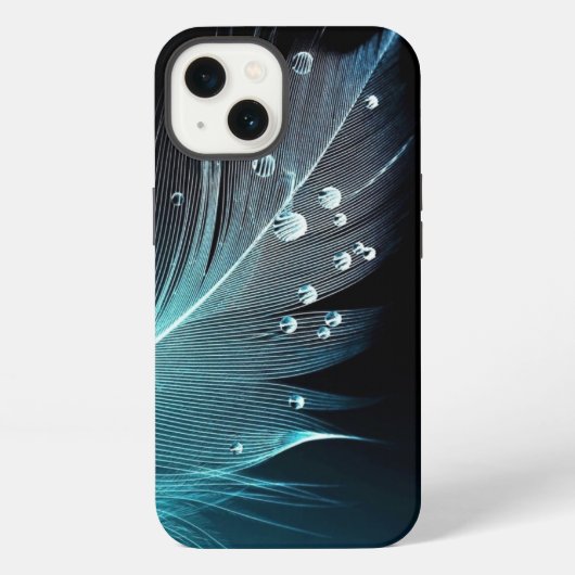 青い羽毛ケースメイトiPhoneケース iPhoneケース (裏面)