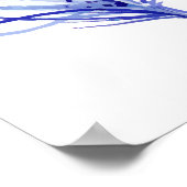 青い羽毛3羽 ポスター (角)