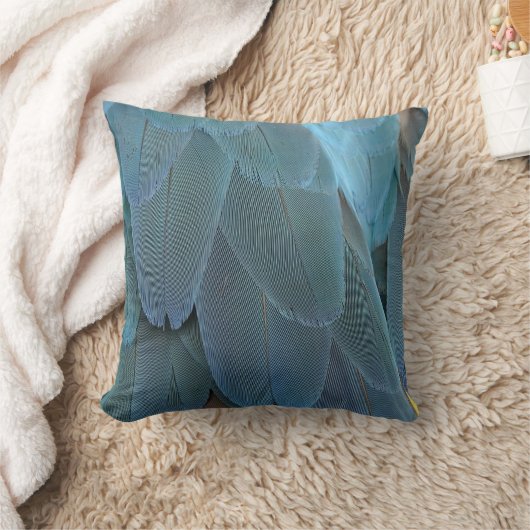 青い羽 クッション (ブランケット)