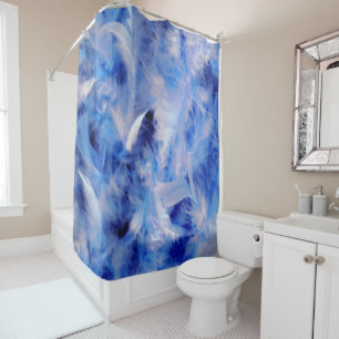 青い羽 シャワーカーテン