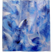 青い羽 シャワーカーテン (正面)