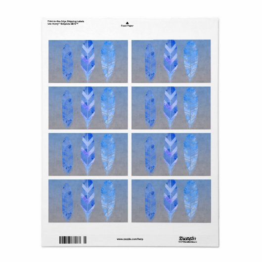 青い羽 ラベル (フルシート)