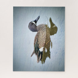 青い翼のティール（緑がかった色） ジグソーパズル