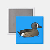 青い翼のティール（緑がかった色） マグネット (正面/裏面)