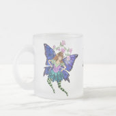 青い翼のピクセル フロストグラスマグカップ (左)