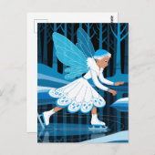 青い翼を持つ氷のような妖精 ポストカード (正面/裏面)