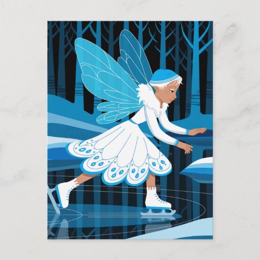 青い翼を持つ氷のような妖精 ポストカード (正面)