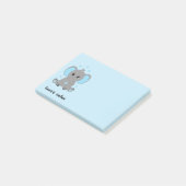 青い耳の赤ちゃん象がかわいいオリジナル ポストイット (アングル)