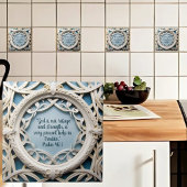 青い聖書の聖句に白い織り枠 タイル