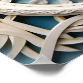 青い聖書の聖句に白い織り枠 ポスター (角)