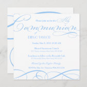 青い聖餐式の招待 招待状 (正面/裏面)