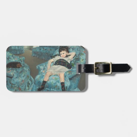 青い肘掛け椅子の小さな女の子、1878年(oi ラゲッジタグ (正面横)