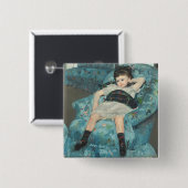 青い肘掛け椅子の小さな女の子、1878年(oi 缶バッジ (正面&裏面)