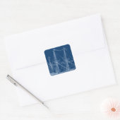 青い背の高い帆船の青写真 スクエアシール (封筒)