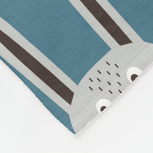 青い背中に森林動物とシームレスな模様 フリースブランケット (角)