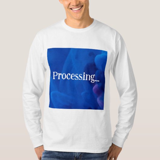 青い背景で処理中 Tシャツ (正面)