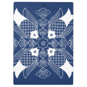 青い背景との水中魚のデザイン クリップボード (裏面)