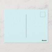 青い背景と花の「お見舞いメッセージ」 ポストカード (裏面)