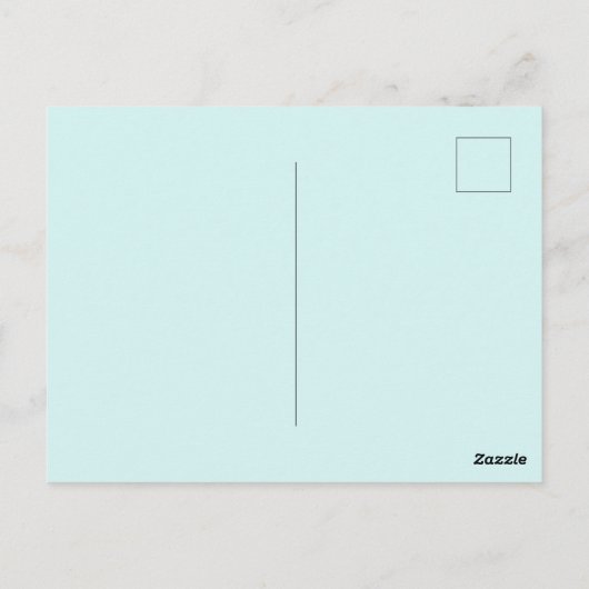 青い背景と花の「お見舞いメッセージ」 ポストカード (裏面)