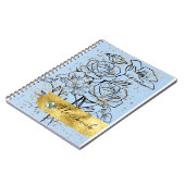 青い背景と花 ノートブック (左側)