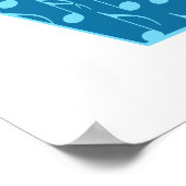 青い背景と音楽ノート付きBass Clarinet ポスター (角)