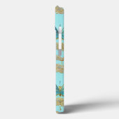 青い背景にかわいい蝶のパターン Case-Mate iPhoneケース (裏面 / 左)