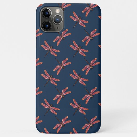 青い背景にオレンジ色の渦巻きトンボ模様 Case-Mate iPhoneケース (裏面)