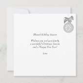 青い背景にカスタム写真を飾った祝福のホリデーシーズン (裏面)