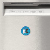 青い背景にクマの子影 マグネット (インサイチュ (食洗機))