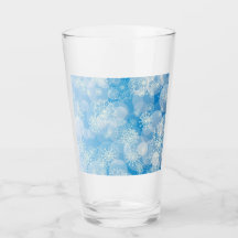 青い背景にクリスマスの雪