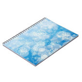 青い背景にクリスマスの雪 ノートブック (左側)