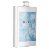 青い背景にクリスマスの雪 フラスク (右)